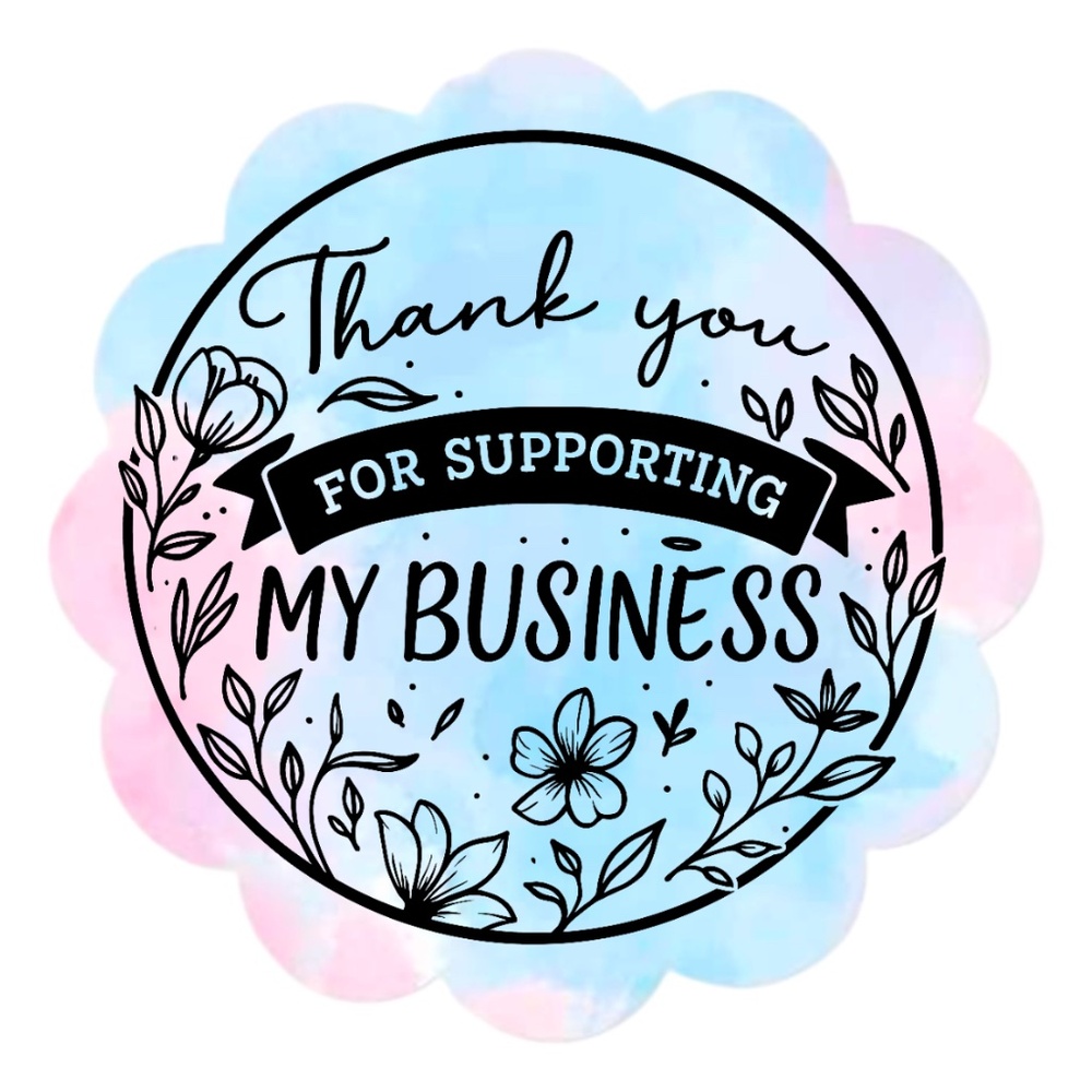 Thank You for Supporting My Business Sticker 2” | Floral Label for Packaging - Picture 14 of 14